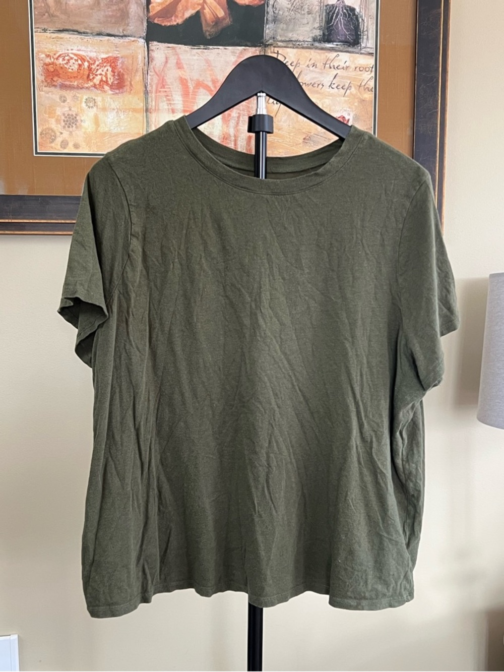 Classic Olive Crewneck T-Shirt - women
